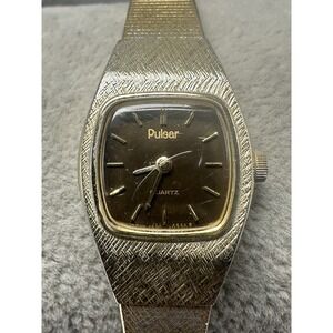 Pulsar Y590-5219 New Battery Ladies Cocktail Watch 16MM 6" Gold Tone Vintage P46